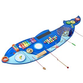 VEVOR Orca Activity Wall Busy Board Panels, 12 Activities, Montessori Sensory Wall Toy for Kids 3-12 Years, Montessori Learning Activity Center