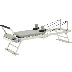 VEVOR Foldable Pilates Reformer, Pilates Workout Machine for Home Gym Studio Use, Pilates Bed with Dual Resistance- Spring & Cord