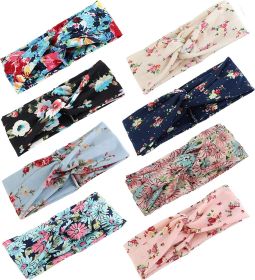 8 Pcs Headbands Women Girls Wide Boho Knotted Yoga Head Wrap Hair Band