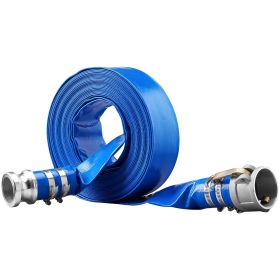 VEVOR Pool Drain Hose, 2 inch by 50 ft, Durable PVC Material, Includes Aluminum Camlock C & E Connectors and Clamps, Fits Pumps and Sand Filters