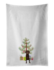 NEW Labrador Retriever Chocolate #2 Christmas Kitchen Towel Set of 2 White Dish Towels Decorative Bathroom Hand towel for Hand, Face, Hair, Yoga, Tea