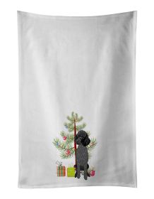 NEW Poodle Standard Black Christmas Kitchen Towel Set of 2 White Dish Towels Decorative Bathroom Hand towel for Hand, Face, Hair, Yoga, Tea, Dishcloth