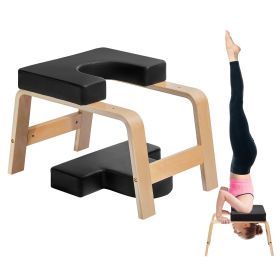 VEVOR Yoga Headstand Bench, 300 lbs Capacity Yoga Inversion Chair for Family Gym, Headstand Trainer with Wood Frame & PU Pad