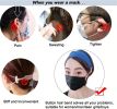 6PCS Headbands with Button for Women Men Head Wrap Face Cover Holder for Nurses Non Slip Hair Bands for Yoga Sports Running Washing Face