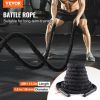 VEVOR Battle Rope, 1.5 Inch Diameter 40Ft Length Polyester Exercise Rope, Battle Exercise Equipment with Protective Sleeve & Anchor