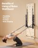 VEVOR Wall Mounted Pilates Reformer Machine, Maple Wood Pilates Springboard, Exercise Equipment with Resistance Springs, Yoga Fitness Trainer