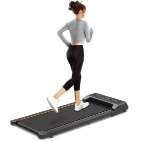 Walking Pad Under Desk Treadmill LED Display And Remote Control Portable Treadmill (Option: Black)
