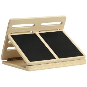 Calf Stretcher, Non-Slip Slant Board, Adjustable Incline Board for Calf Stretching, Foldable and Portable (Option: Natural Wood-515x440x70 mm)