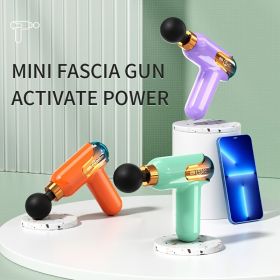 1pc Portable Mini Fascia Gun Massage Muscle Meridian Health Care Home Portable Massage Gun Electric Mini Massager (Color: orange)