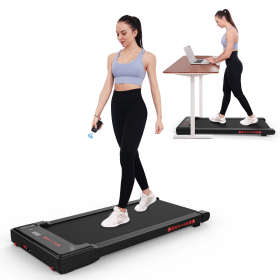 Walking Pad Treadmill Under Desk,Portable Mini Treadmill 265 lbs Capacity with Remote Control,Installation-Free Jogging Machine for Home/Office (Color: black)