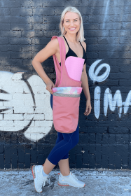 JupiterGear Yoga Mat Carrying Tote Bag with Large Pockets (Color: pink)